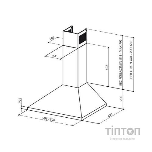 Витяжка кухонна FABER VALUE PB 4 2L BK A90