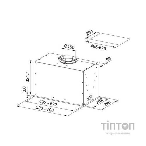 Витяжка кухонна Franke FBFE BK MATT A52 (305.0665.364)