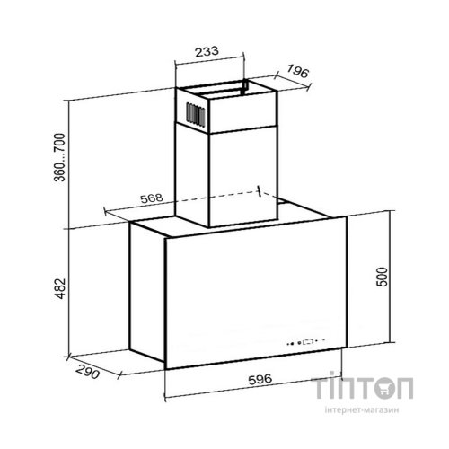 Витяжка кухонна GRANADO Bilbao 1614-1200 black glass (GCH516411)