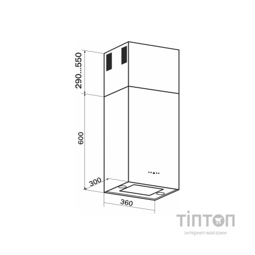 Витяжка кухонна GRANADO Segovia 2614-1200 black (GCH6336311)