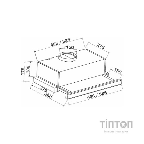 Витяжка кухонна GRANADO Telde 602-700 black (GCH26211)
