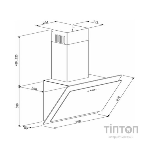 Витяжка кухонна GRANADO Vivares 1614-1200 white glass (GCH336455)