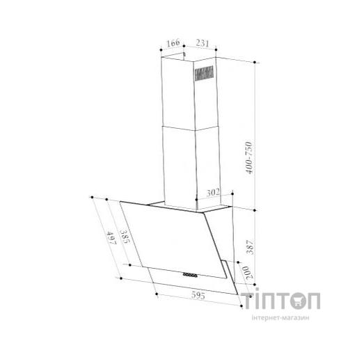 Витяжка кухонна Interline ALTEA WH A 60 PB/GL/A (ALTEAWHA60PB/GL/A)