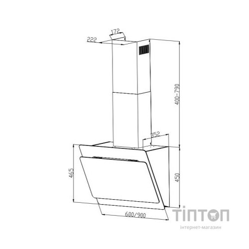 Витяжка кухонна Interline BRAVO WH A/60/GL/K (BRAVOWHA/60/GL/K)