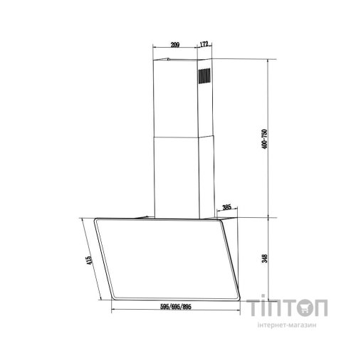 Витяжка кухонна Interline FIESTA WH A 60 TC/GL/A