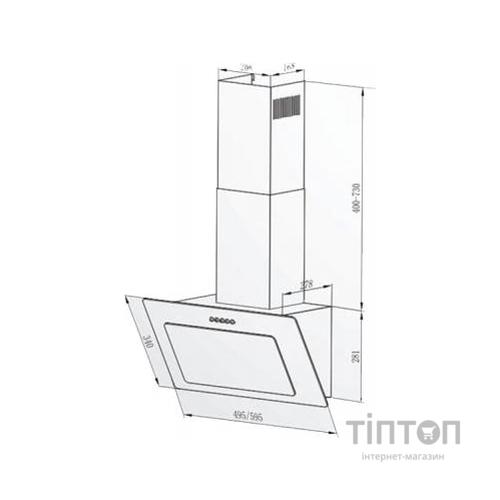 Витяжка кухонна Interline ROCK BL A/60 PB/2/T