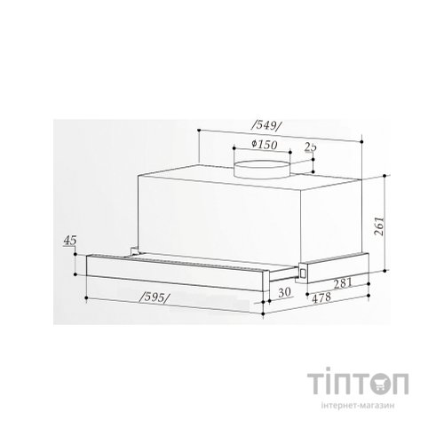 Витяжка кухонна Interline SHARK PLUS BL/S A/60