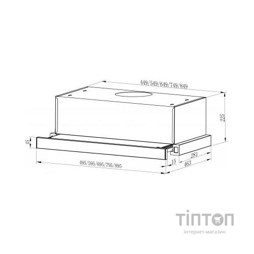Витяжка кухонна Interline SLIM X/S A/60/2/T