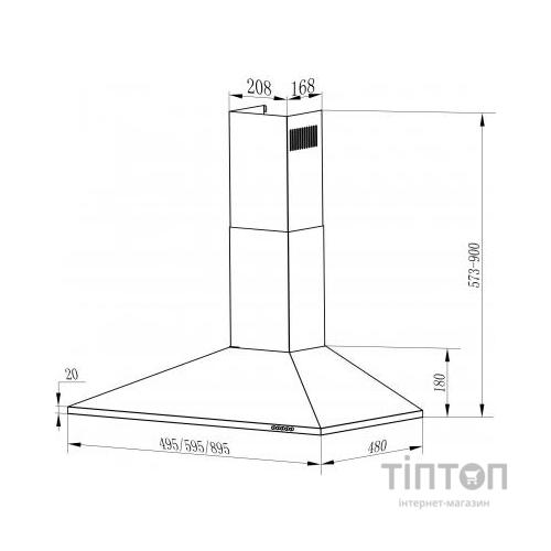 Витяжка кухонна Interline UNNA WH A/60 PB/2/T