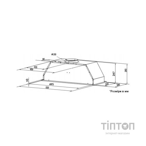 Витяжка кухонна Interline WIND BL A/60/GL/ST
