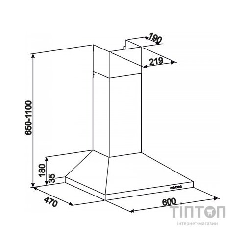 Витяжка кухонна Jantar KBT 650 LED 60 WH