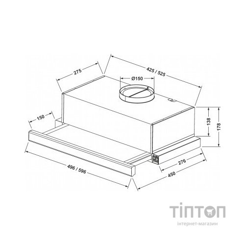 Витяжка кухонна Jantar TLT 650 LED 60 BL