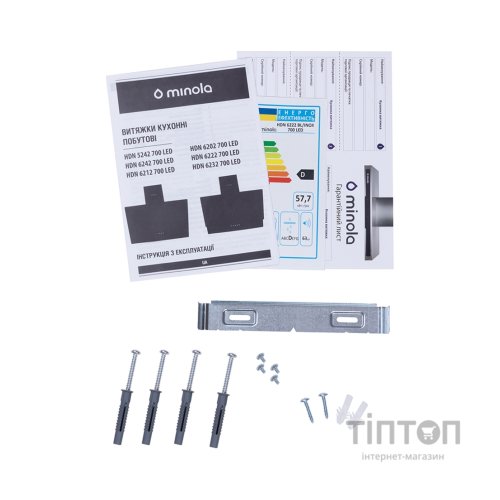 Витяжка кухонна Minola HDN 6222 BL/INOX 700 LED