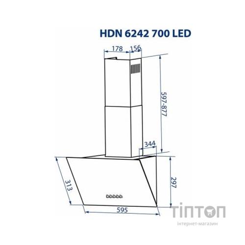 Витяжка кухонна Minola HDN 6242 WH 700 LED