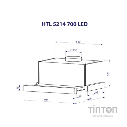 Витяжка кухонна Minola HTL 5214 BL 700 LED