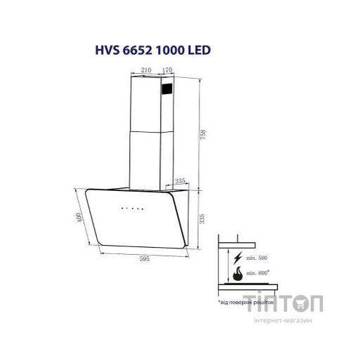Витяжка кухонна Minola HVS 6652 BL 1000 LED