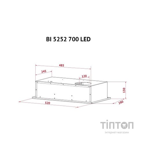 Витяжка кухонна Perfelli BI 5252 I 700 LED