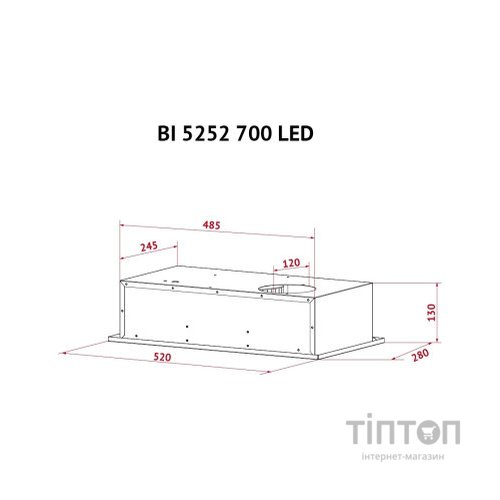 Витяжка кухонна Perfelli BI 5252 WH 700 LED