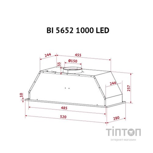 Витяжка кухонна Perfelli BI 5652 BL 1000 LED