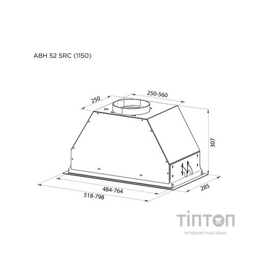 Витяжка кухонна Pyramida ABH 52 SRC (1150) GWH