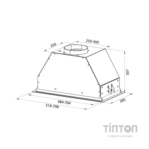 Витяжка кухонна Pyramida ABH 80 SRC (1150) GBL