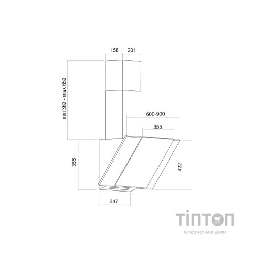 Витяжка кухонна Pyramida MSH 60 S (650) BL