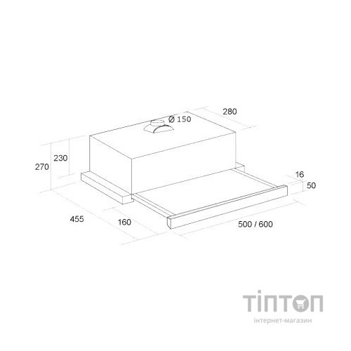Витяжка кухонна PYRAMIDA TL 50 (1100) BL/U