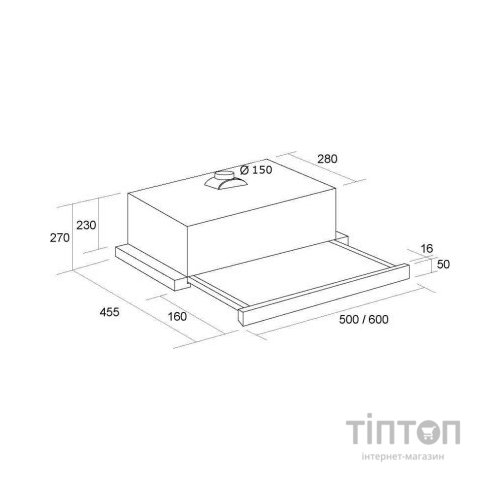 Витяжка кухонна PYRAMIDA TL 60 (1100) IN/U