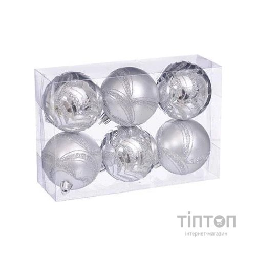 Ялинкова іграшка Jumi 6 шт (6 см) сріблястий (5900410773554)
