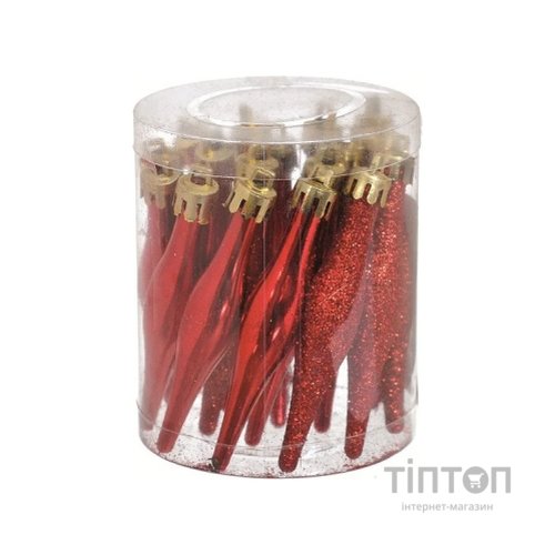 Ялинкова іграшка Jumi Бурульки 18 шт (9,5 см) червон (5900410690691)