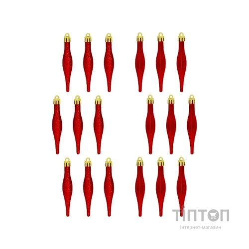 Ялинкова іграшка Jumi Бурульки 18 шт (9,5 см) червон (5900410690691)