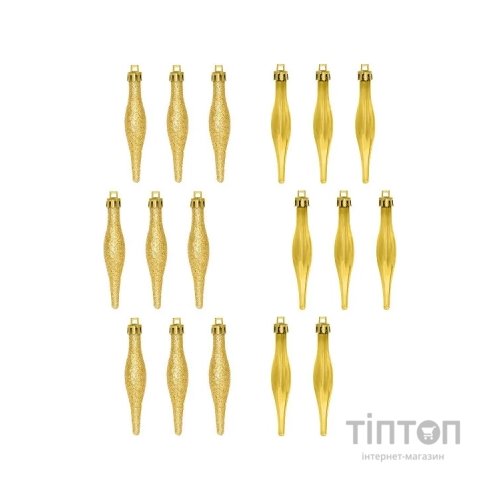 Ялинкова іграшка Jumi Бурульки 18 шт (9,5 см) золот (5900410690684)