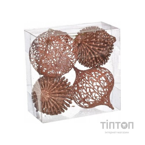 Ялинкова іграшка Jumi mix 4 шт, 10см, пластик, мідний (5900410805262)