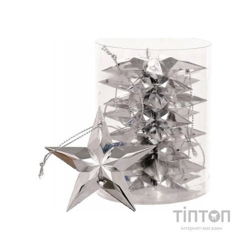Ялинкова іграшка Jumi Зірка, 9 шт (7 см) срібл. (5900410580350)
