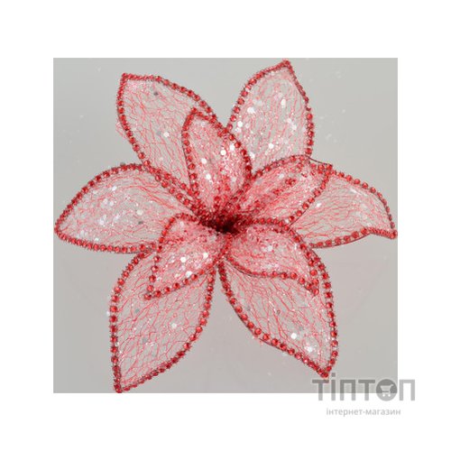 Ялинкова іграшка YES! Fun Квітка пуансетії Північне сяйво червона, 24*24см (750298)