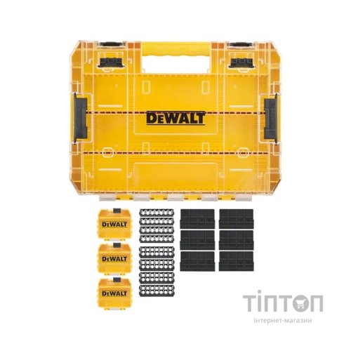 Ящик для інструментів DeWALT для біт системи TSTAK Tough Case L з футляром та касетами 8шт, розділювачі 6шт (DT70804)