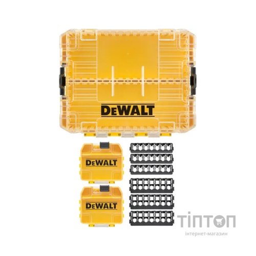 Ящик для інструментів DeWALT для біт системи TSTAK Tough Case М із футляром-2 шт, касетами для біт 6 шт. (DT70803)