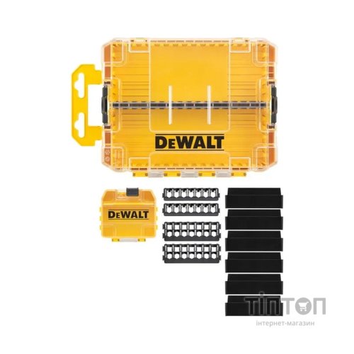 Ящик для інструментів DeWALT для біт системи TSTAK Tough Case М з футляро та касетами 4 шт, роздільники 6шт (DT70802)