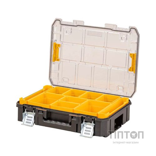 Ящик для інструментів DeWALT TSTAK, прозора кришка, 10 чашок, IP54 (DWST82968-1)