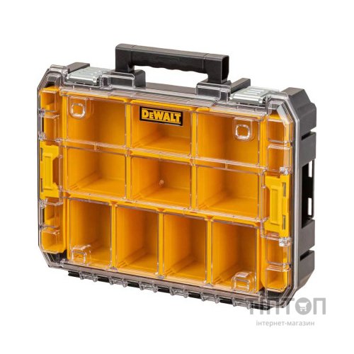 Ящик для інструментів DeWALT TSTAK, прозора кришка, 10 чашок, IP54 (DWST82968-1)