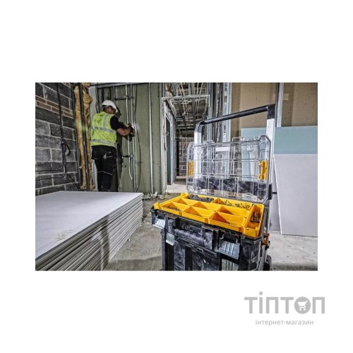 Ящик для інструментів DeWALT TSTAK, прозора кришка, 10 чашок, IP54 (DWST82968-1)