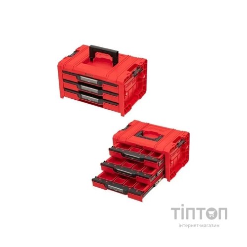 Ящик для інструментів QBRICK SYSTEM набір на платформі, 21", 525*345*885, SYSTEM PRO Drawer Workshop Set 3 Red (Z258353PG003)