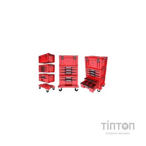 Ящик для інструментів QBRICK SYSTEM набір на платформі, 21", 525*345*885, SYSTEM PRO Drawer Workshop Set 4 Red (Z258360PG003)