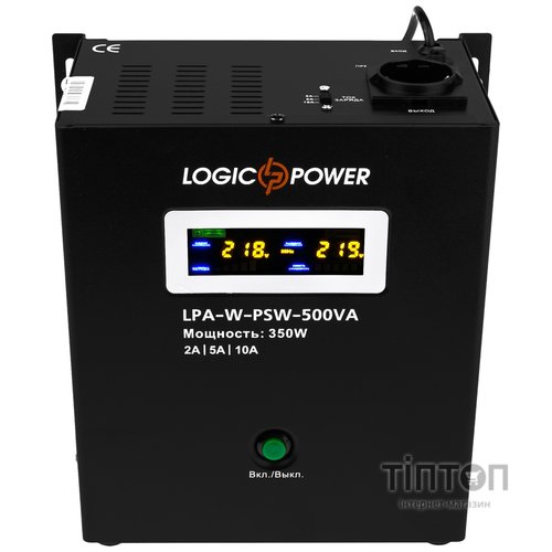 ИБП LogicPower LPA-W-PSW-500VA (350Вт)2A/5A/10A, с правильной синусоидой 12V, настенный