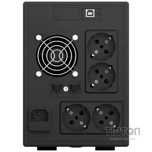 ИБП NJOY Cadu 2000 (UPCMTLS620HCAAZ01B), Lin.int., AVR, 4 x Schuko, USB, LCD, пластик