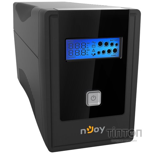 ИБП NJOY Cadu 650 (UPCMTLS665TCAAZ01B), Lin.int., AVR, 2 x Schuko, USB, LCD, пластик
