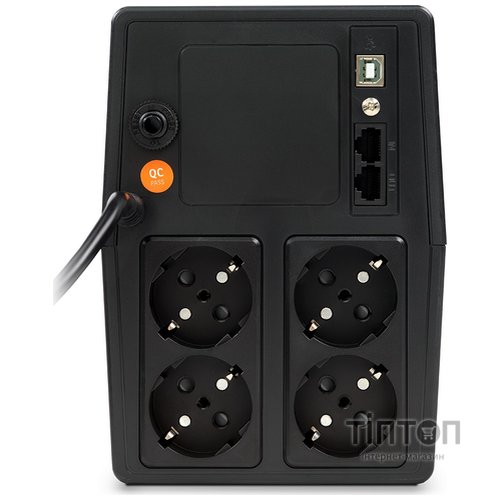 ИБП NJOY Horus Plus 1000, Lin.int., AVR, 4 x евро, USB, LCD, пластик