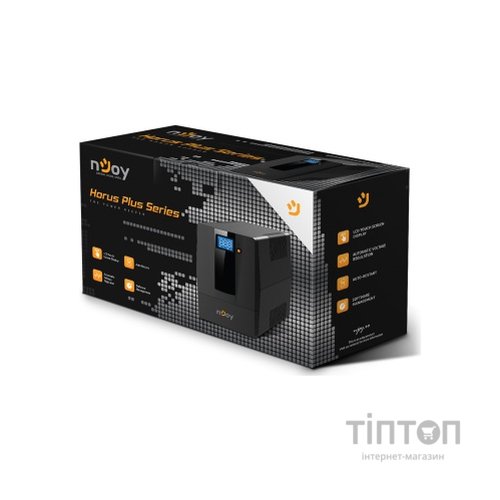 ИБП NJOY Horus Plus 600, Lin.int., AVR, 2 x евро, USB, LCD, пластик