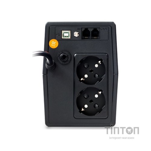 ИБП NJOY Horus Plus 800, Lin.int., AVR, 2 x евро, USB, LCD, пластик