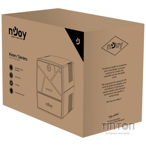 ИБП NJOY Keen 1000, Lin.int., AVR, 4 x евро, пластик